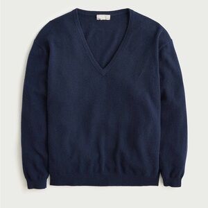 J. Crew oversized Cashmere Blue V-Neck Sweater